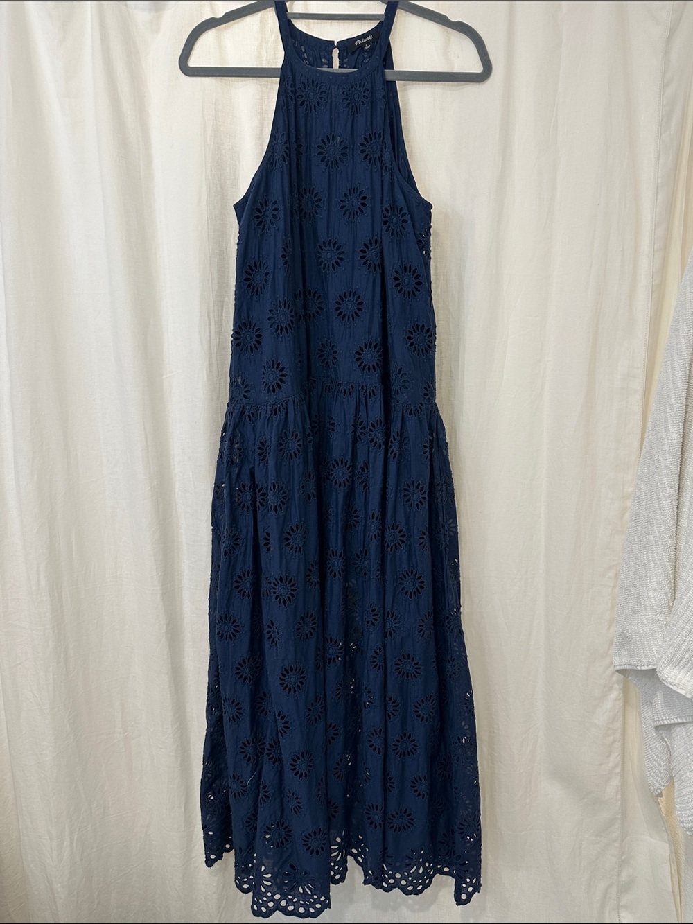 Madewell Navy Eyelet Maxi Dress